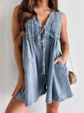 Women summer sleeveless loose jumpsuits