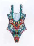 Women's Sexy Print Strap One-Piece Swimsuit