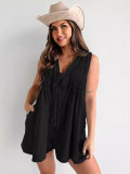 Women summer sleeveless loose jumpsuits