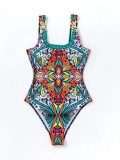 Women's Sexy Print Strap One-Piece Swimsuit