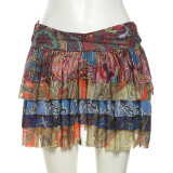 Summer Fashion Women's Sexy High Waist Boho Print Mini Skirt