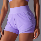 Solid Color Double-Layer Breathable Sports Tennis Yoga Shorts Running Fitness Women's Yoga Shorts