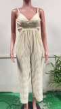 Women Backless suspenders elegant Chic sleeveless Jumpsuit