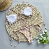Women bikini sexy printed lace-up Two Pieces Pieces Swimwear