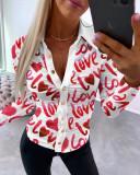 Women Heart Print Printed Pleated Shirt