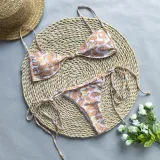 Women bikini sexy printed lace-up Two Pieces Pieces Swimwear