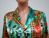 Women Fashion Casual Printed v-neck Top and Pants two-piece set