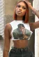 Women's Summer Printed Street Trend Round Neck Sleeveless Vest Top
