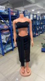 Summer women's sexy mesh See-Through skirt two-piece set