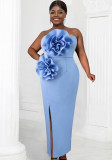 Women Formal Party Sleeveless Sexy Floral Strapless Maxi Dress