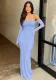 Women Summer Strapless Off Shoulder Patchwork Long Sleeve Sexy Mesh Dress