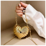 Mini Metal Shell/Heart Shape Bag One Shoulder Crossbody Fashion Bag