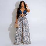 Sexy Strap Lace-Up Loose Wide Leg Women's Jumpsuit