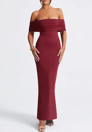 Women summer Off Shoulder Backless Maxi Dress