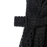 Fashion Women's Solid Color Lace Slash Shoulder Long Sleeve Shorts Jumpsuit