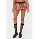 Women plaid mini pants skirt