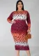 Women's Multicolor Gradient Plus Size Long Dress