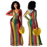Women's Hollow See-Through Mesh Hooded Nightclub Dress