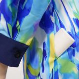 Autumn Print Ruffled Patchwork Irregular Loose Casual Plus Size Shirt Dress