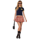 Women plaid mini pants skirt