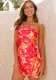 Summer Sexy Strapless Low Back Printed Short Dress