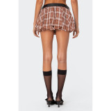 Women plaid mini pants skirt