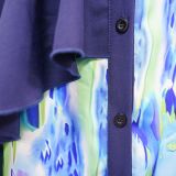 Autumn Print Ruffled Patchwork Irregular Loose Casual Plus Size Shirt Dress