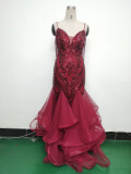 Sequin Patchwork Mesh Luxury Evening Dress