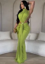 Women's Solid Color Sexy Side Slit Sleeveless Fashion Dress