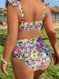 Plus Size Printed High Waist Sexy Two Pieces Bikini