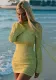 Women's Summer Solid Color Low Back Long Sleeve Slim High Waist Knitting Short Dress