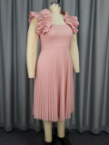 Women sleeveless Formal Party pleated Dress