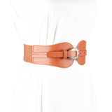 Women retro pu Leather elastic belt