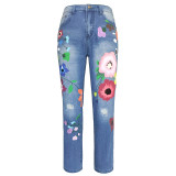 Women printed Denim Pants