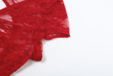 Summer Women sexy v-neck hollow backless lace short-sleeved bodysuit