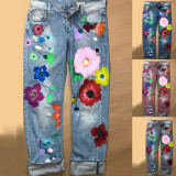 Women printed Denim Pants