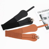 Women retro pu Leather elastic belt