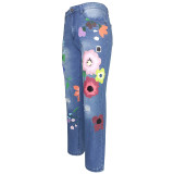 Women printed Denim Pants