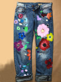 Women printed Denim Pants