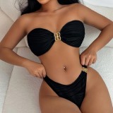 Women strapless sexy lace-up Swimwear two pieces