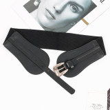 Women retro pu Leather elastic belt