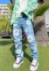 Men Casual print Denim Pants
