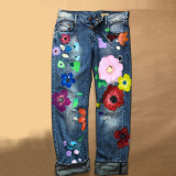 Women printed Denim Pants