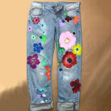 Women printed Denim Pants