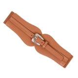 Women retro pu Leather elastic belt