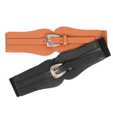 Women retro pu Leather elastic belt