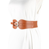 Women retro pu Leather elastic belt