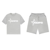 Men short-sleeved Letter print Top and Shorts