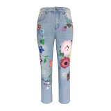 Women printed Denim Pants