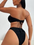 Women strapless sexy lace-up Swimwear two pieces